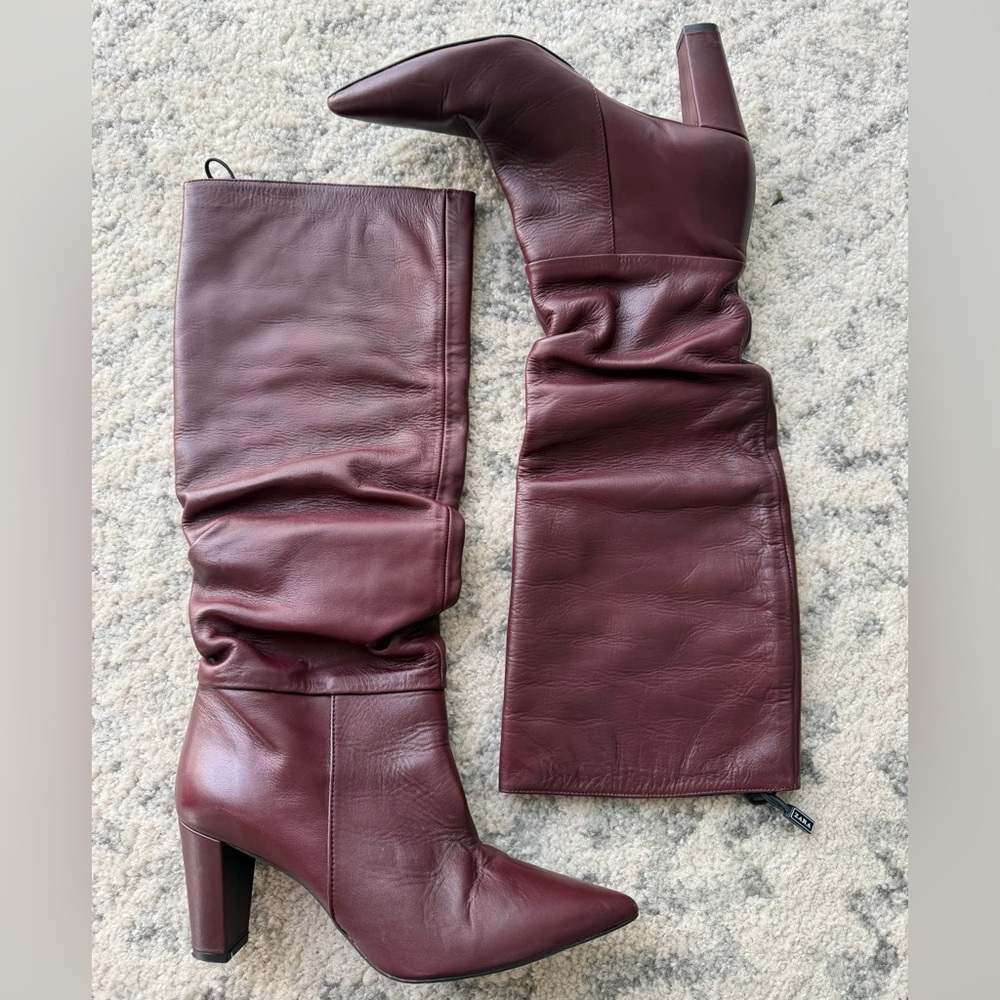 Slouch Leather Knee-High Boots